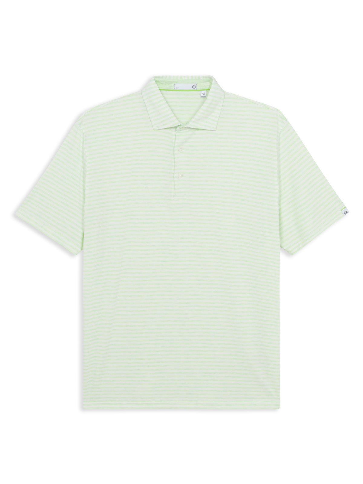 tasc Performance Cloud Polo Air Stripe - Aloe Heather/White
