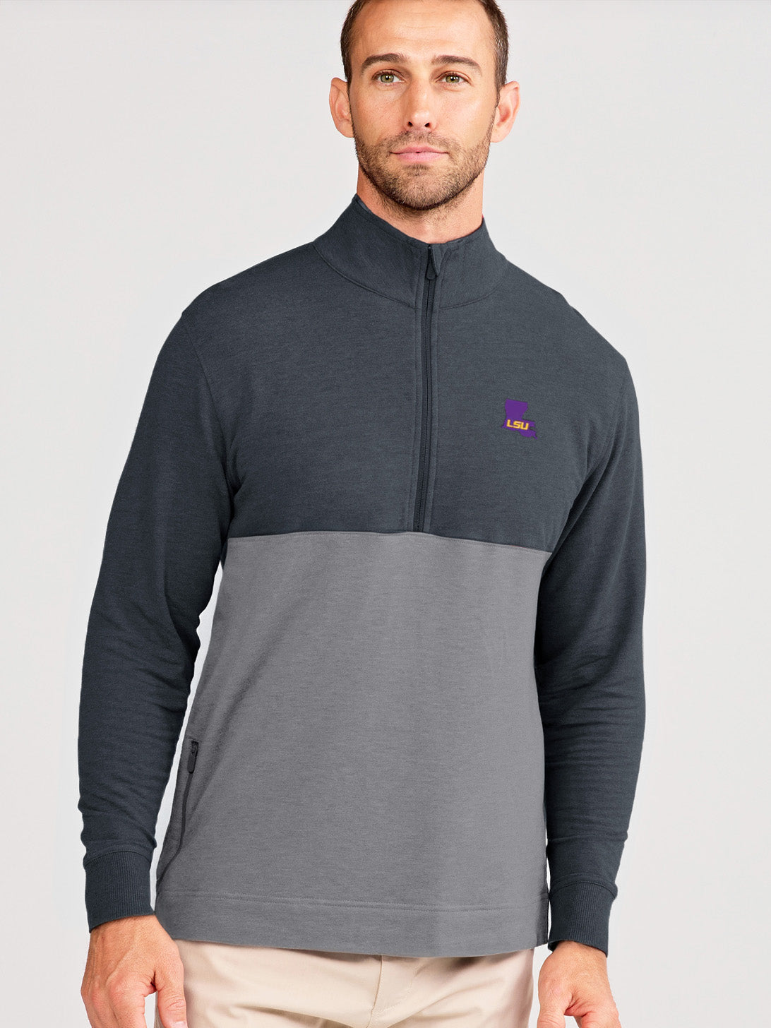 tasc Performance Venture Fleece 1/2 Zip - Iron Heather/Heather Gray