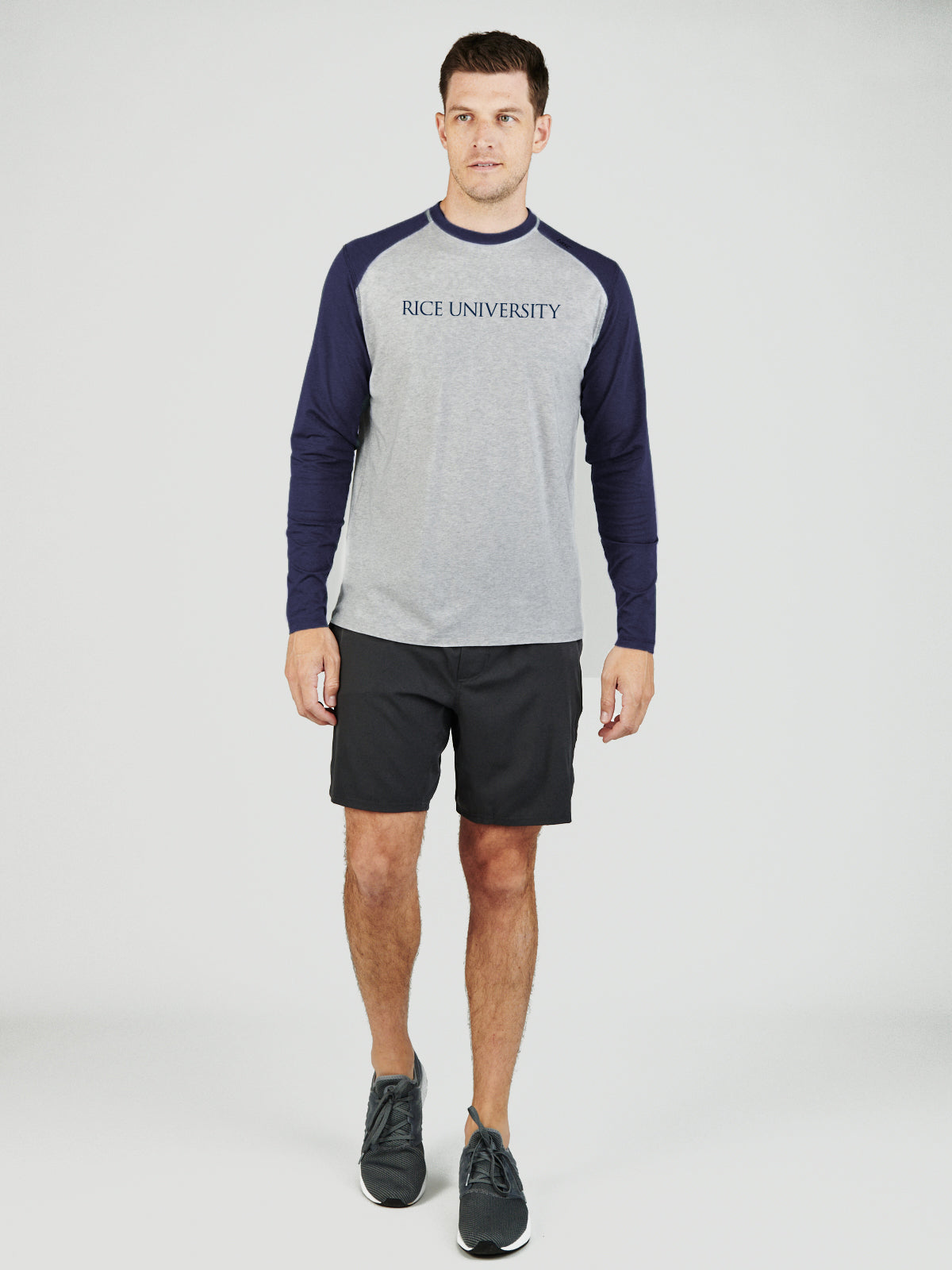 tasc Performance Carrollton Blocked Long Sleeve Fitness T-Shirt - Rice University