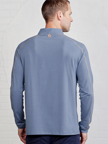 tasc Performance Carrollton Lightweight Quarter Zip - Anchor/Papaya