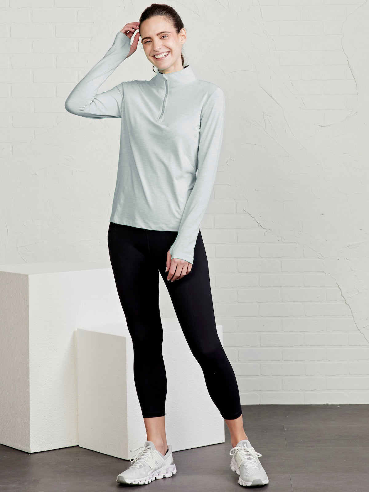 tasc Performance Recess Quarter Zip - Perfect Gray Heather