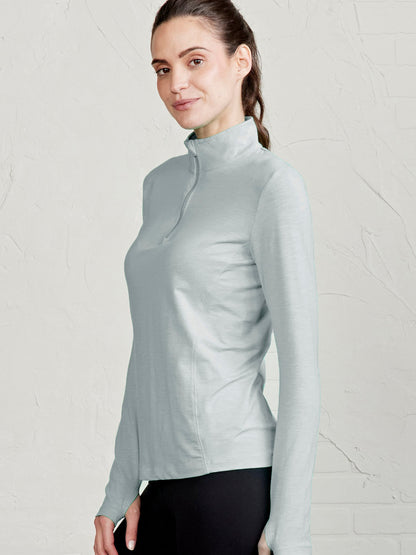tasc Performance Recess Quarter Zip - Perfect Gray Heather