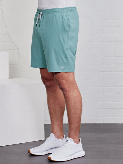 tasc Performance Vital 7in Unlined Short - Green Quartz