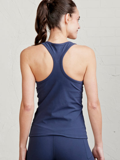 tasc Performance Sculptive Racer Back Tank with Built in Bra - Midnight