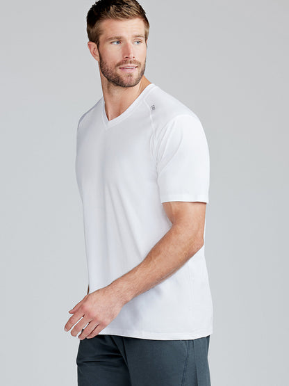 tasc Performance Carrollton Fitness V-Neck T-Shirt - Classic Navy Heather