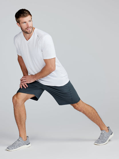 tasc Performance Carrollton Fitness V-Neck T-Shirt - Classic Navy Heather