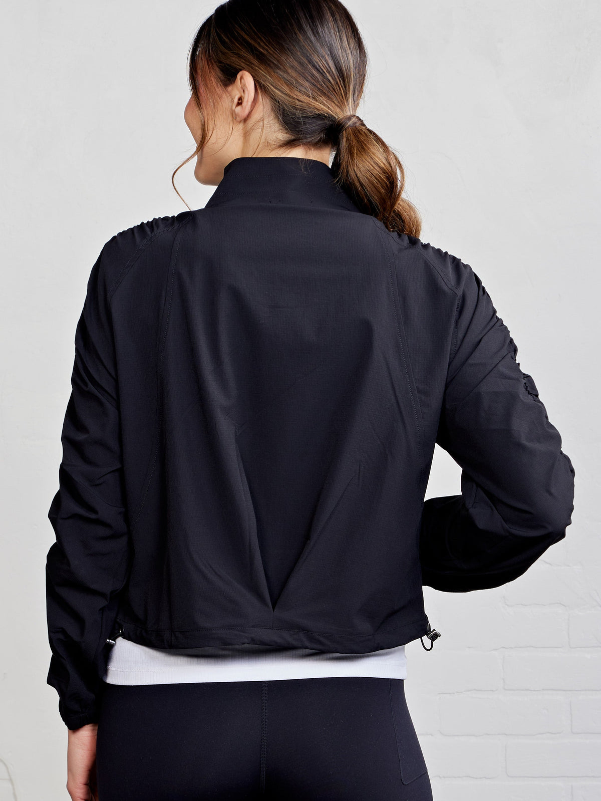 tasc Performance Jet Set Ruched Windbreaker - Black