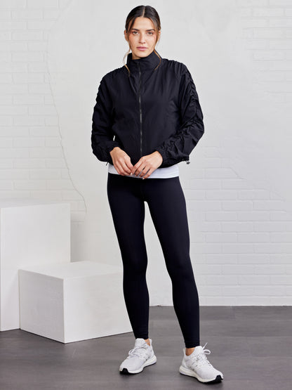 tasc Performance Jet Set Ruched Windbreaker - Black