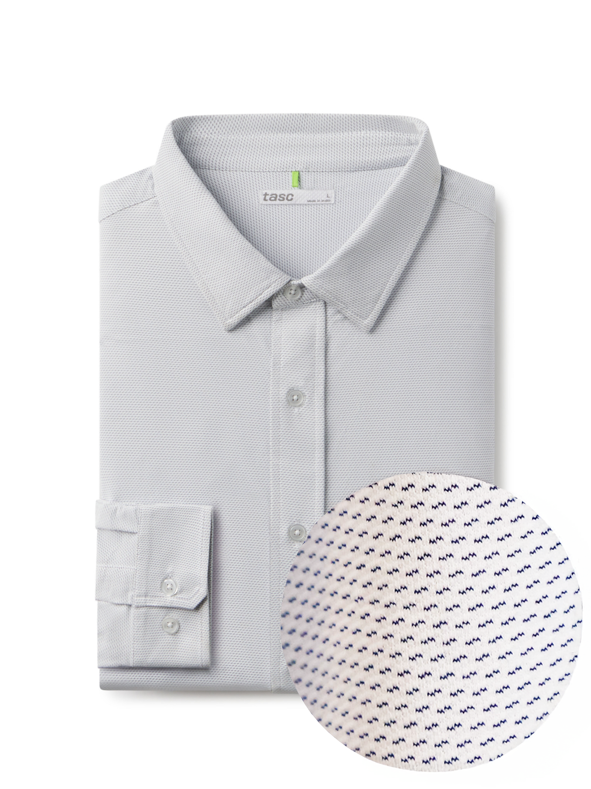 tasc Performance Wayfarer Classic Fit Knit Button Down - Marine Birdseye