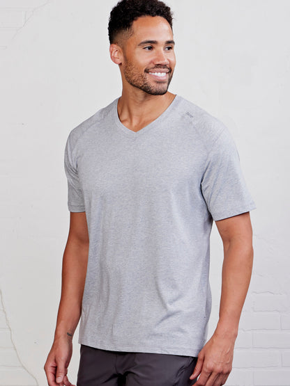 tasc Performance Carrollton V-Neck T-Shirt - Perfect Gray Heather