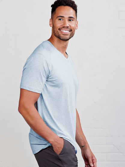 tasc Performance Carrollton V-Neck T-Shirt - Cloud Heather