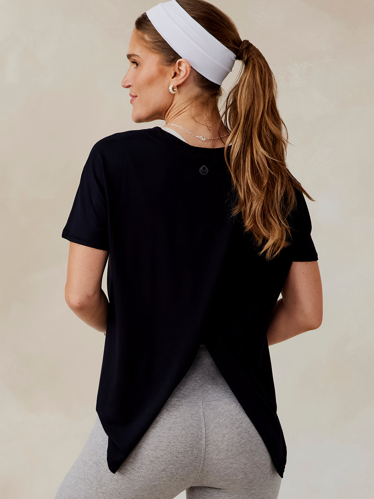 tasc Performance Uptown Luxe Cross Back T-Shirt - Black