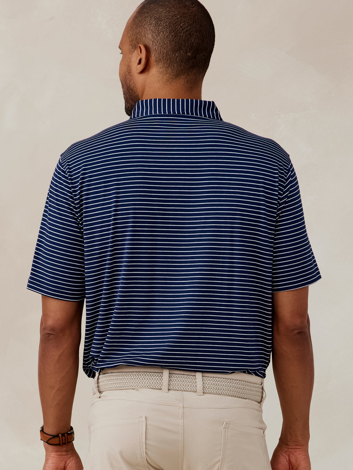 tasc Performance Cloud Polo Brookline Stripe - Classic Navy/White