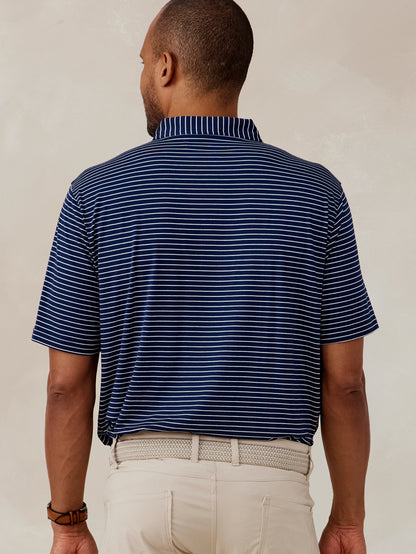 tasc Performance Cloud Polo Brookline Stripe - Classic Navy/White