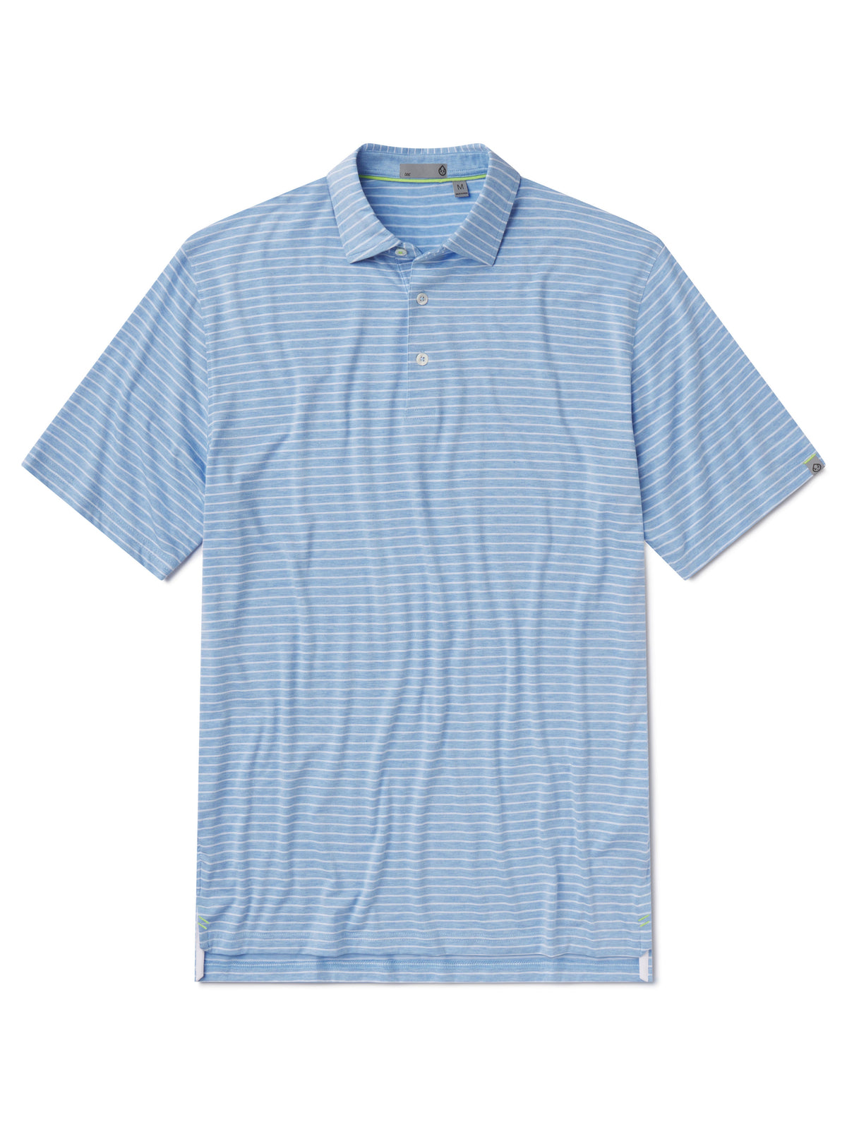 tasc Performance Cloud Polo Brookline Stripe - Polar Heather/White