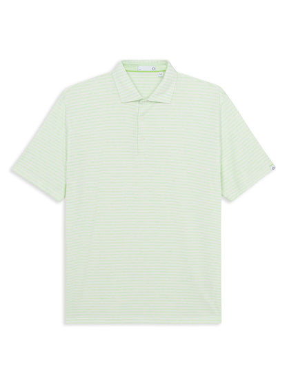 tasc Performance Cloud Polo Air Stripe - Aloe Heather/White