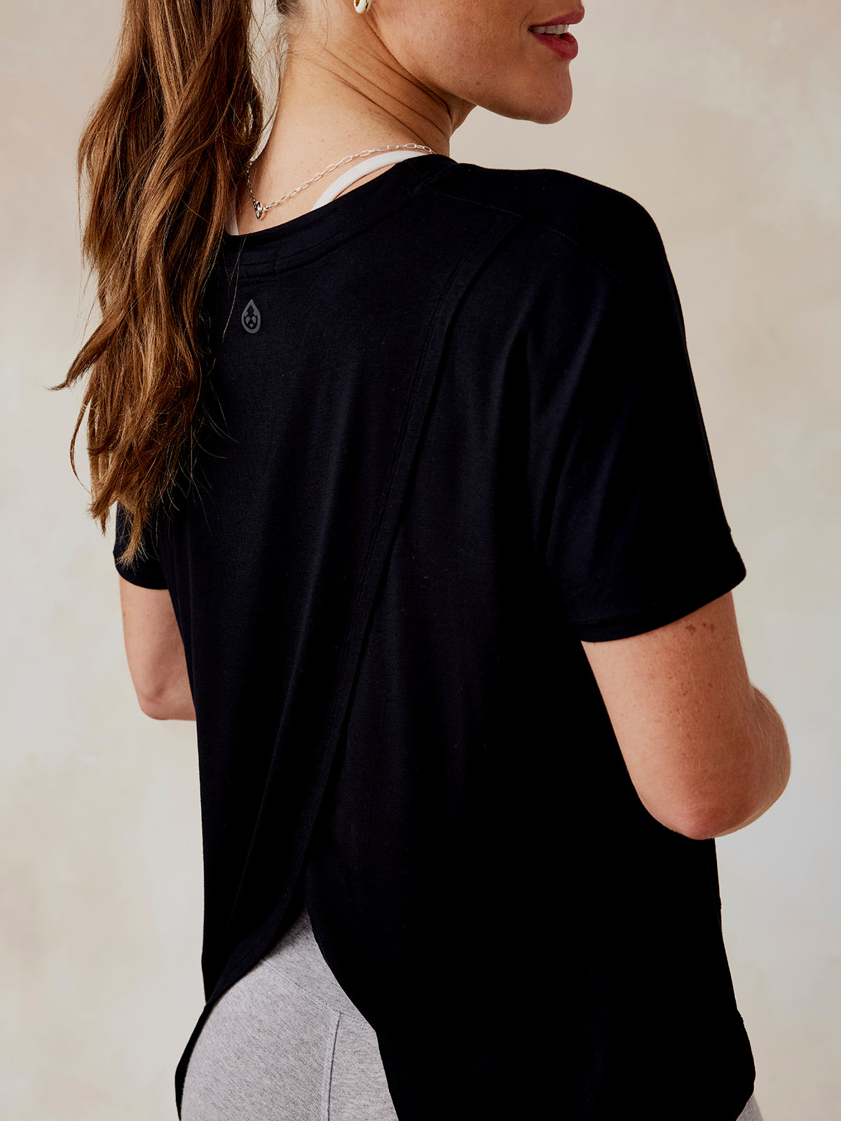 tasc Performance Uptown Luxe Cross Back T-Shirt - Black