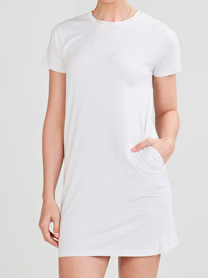tasc Performance All Day T-Shirt Dress - Coconut Heather