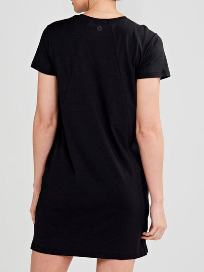 tasc Performance All Day T-Shirt Dress - Black