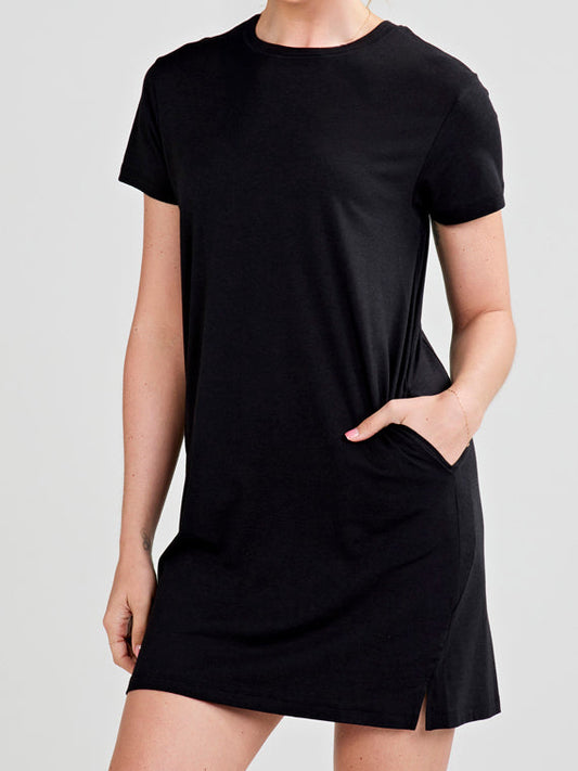 tasc Performance All Day T-Shirt Dress - Black