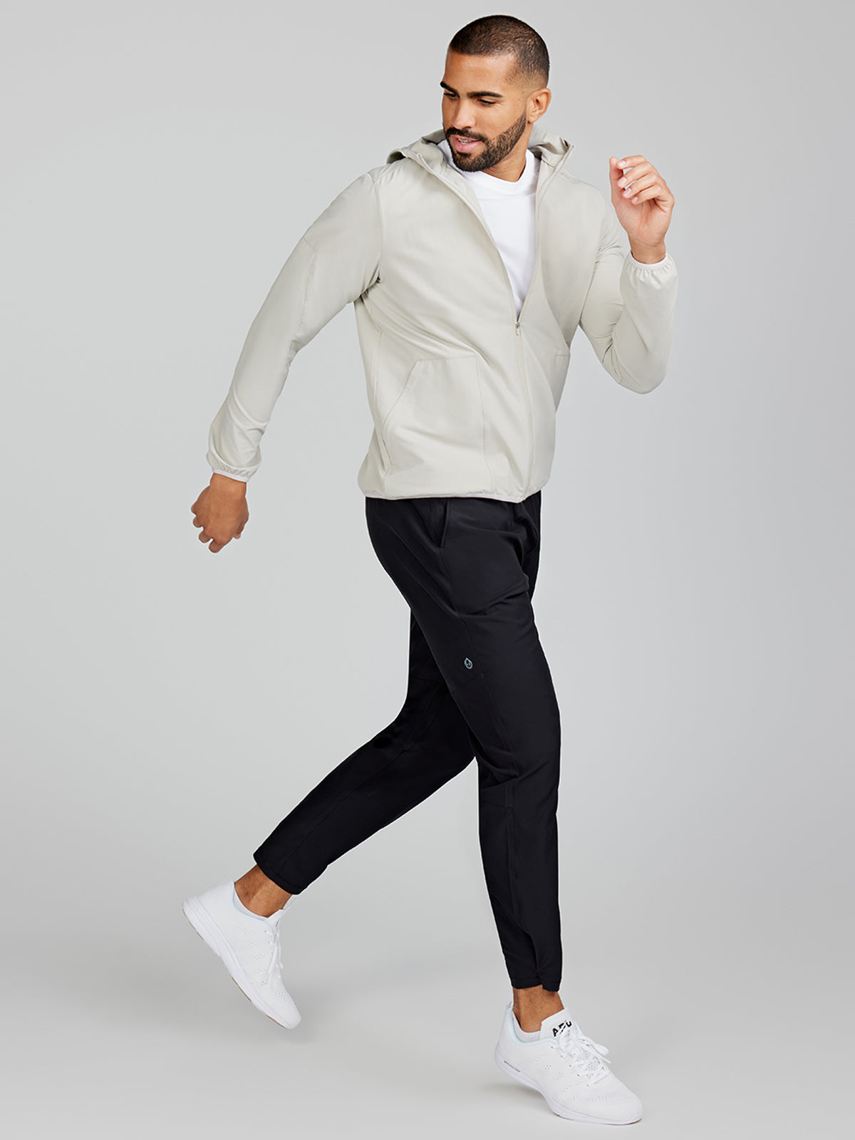 tasc Performance Swift Lightweight Hooded Windbreaker Jacket - Shale