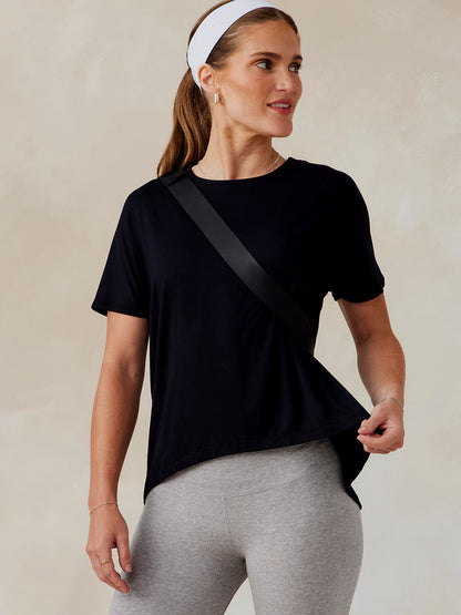 tasc Performance Uptown Luxe Cross Back T-Shirt - Black