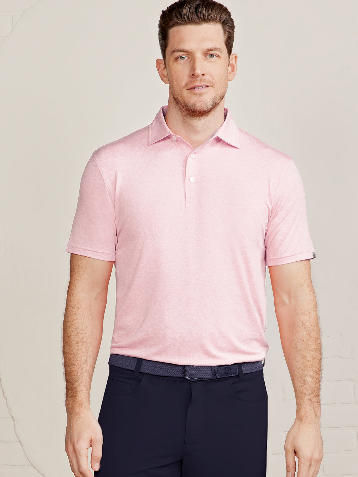 tasc Performance Cloud Polo - Pink Grapefruit Heather