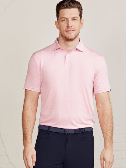tasc Performance Cloud Polo - Pink Grapefruit Heather
