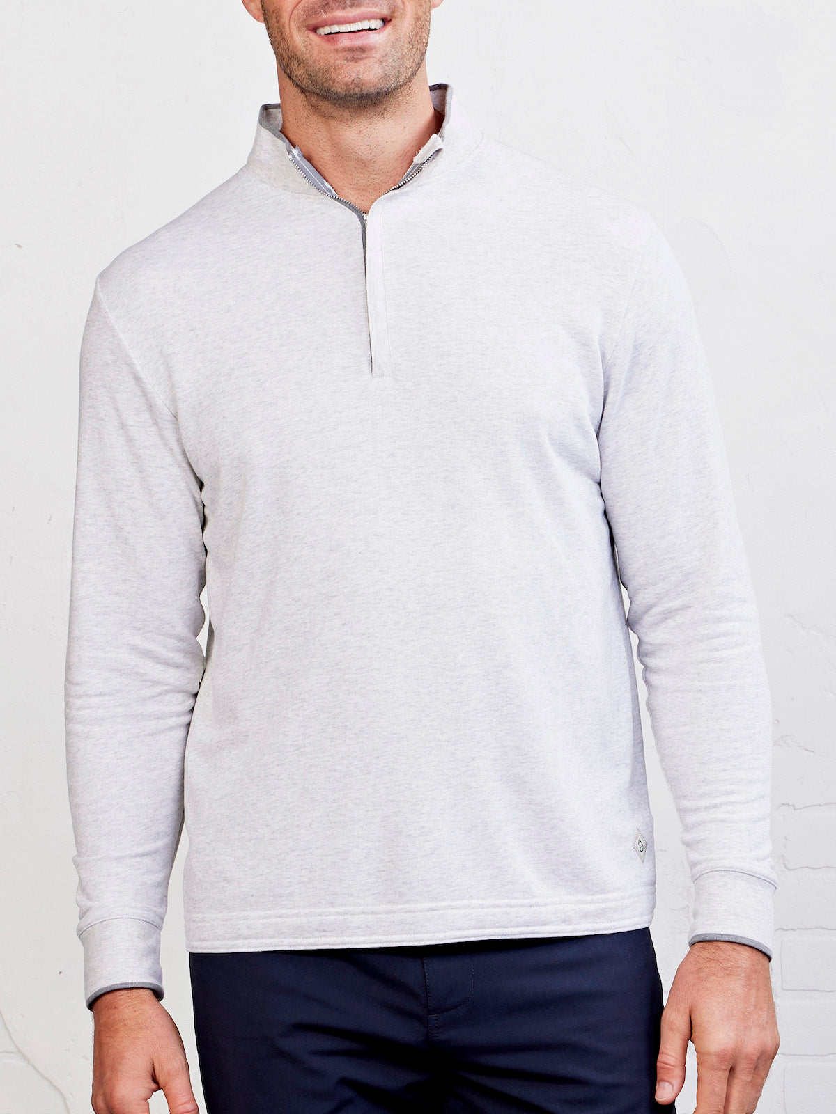 tasc Performance Stadium French Terry Quarter Zip - Marble Heather