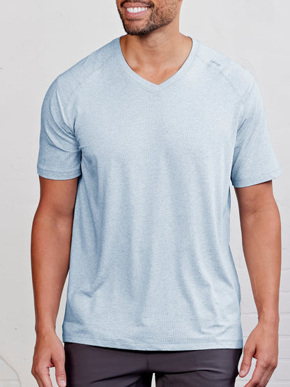 tasc Performance Carrollton V-Neck T-Shirt - Cloud Heather
