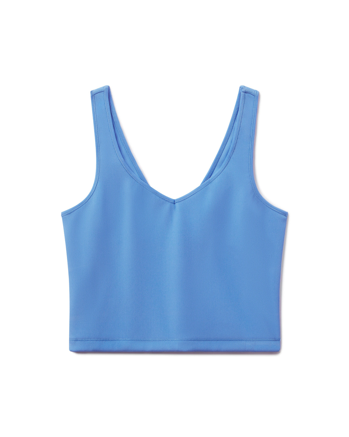 tasc Performance Sculptive Rib Crop Tank - Blue Topaz