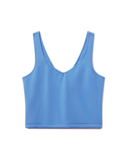 tasc Performance Sculptive Rib Crop Tank - Blue Topaz