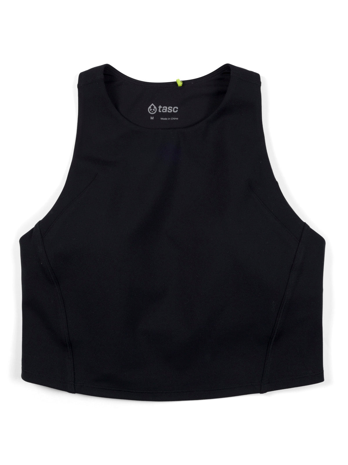tasc Performance Sculptive Crop Tank with Built-in Bra - Black