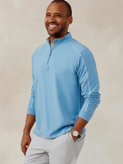 tasc Performance Carrollton Lightweight Quarter Zip - Skylight Heather