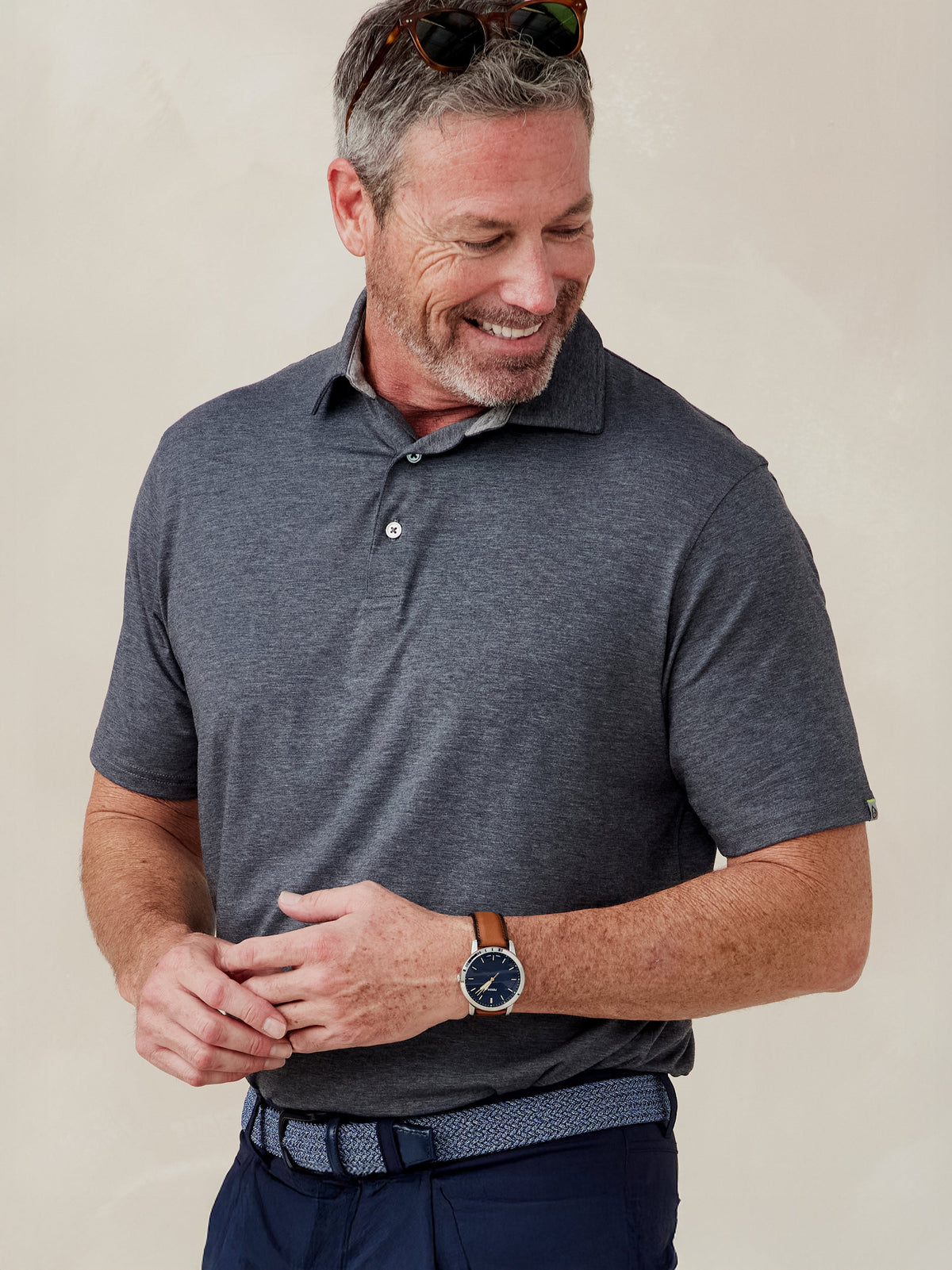 tasc Performance Cloud Polo - Black Heather