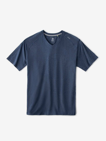 tasc Performance Carrollton Fitness V-Neck T-Shirt - Classic Navy Heather