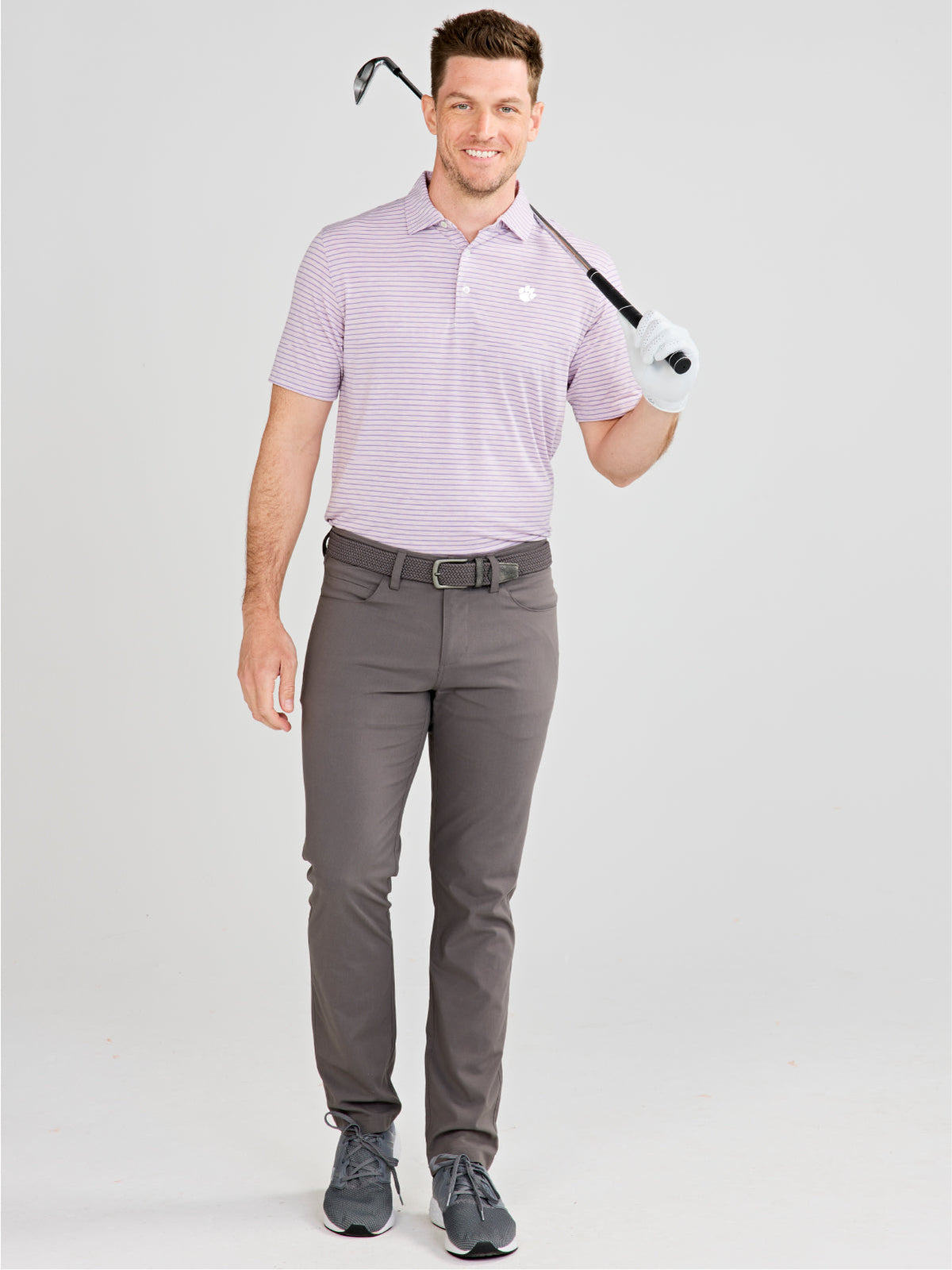 tasc Performance Cloud Polo - Brookline Stripe - Clemson
