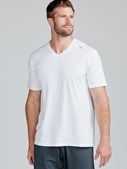tasc Performance Carrollton Fitness V-Neck T-Shirt - Classic Navy Heather