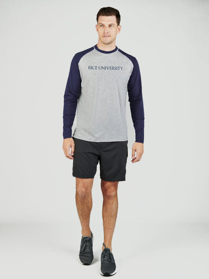 tasc Performance Carrollton Blocked Long Sleeve Fitness T-Shirt - Rice University