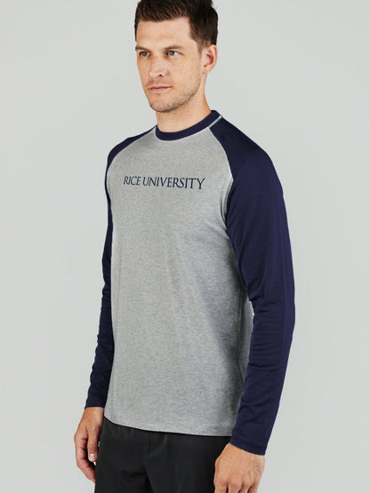 tasc Performance Carrollton Blocked Long Sleeve Fitness T-Shirt - Rice University