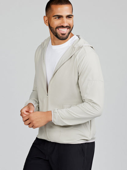 tasc Performance Swift Lightweight Hooded Windbreaker Jacket - Shale