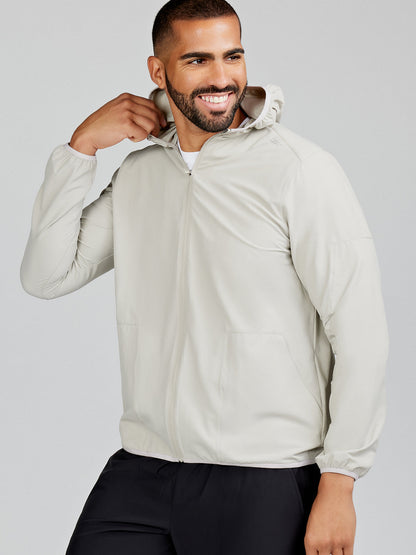 tasc Performance Swift Lightweight Hooded Windbreaker Jacket - Shale