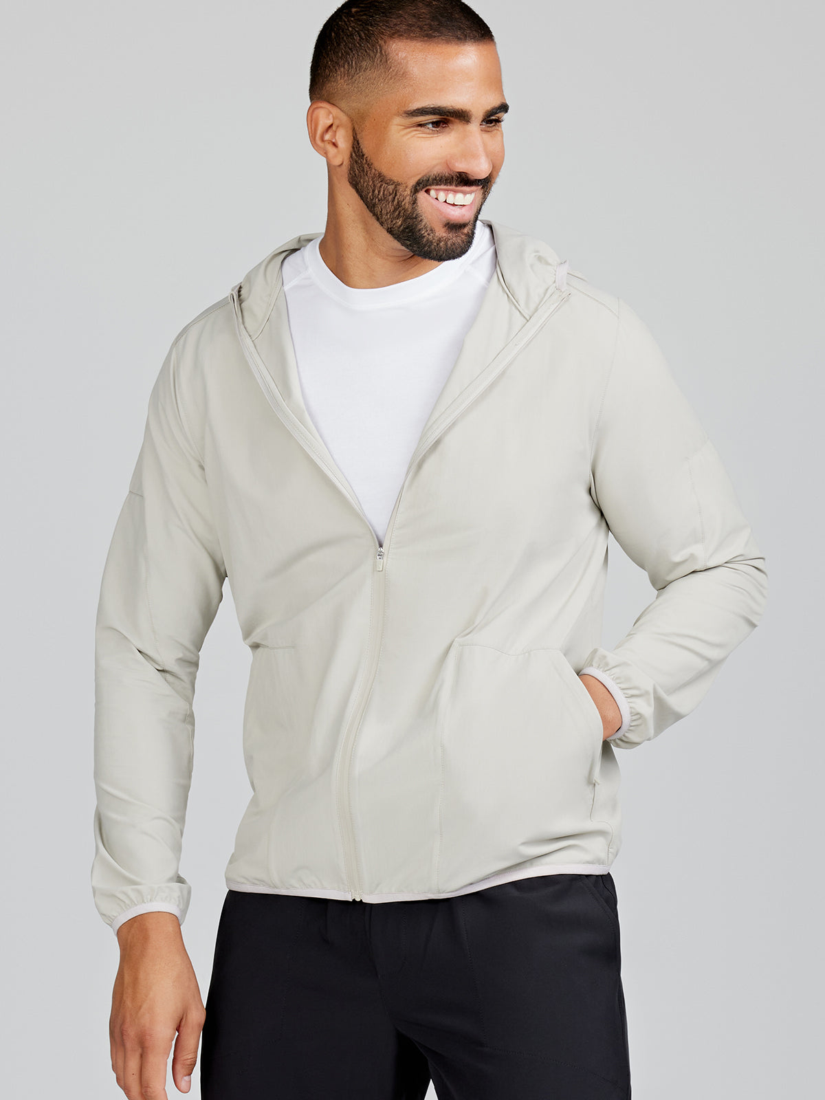 tasc Performance Swift Lightweight Hooded Windbreaker Jacket - Shale
