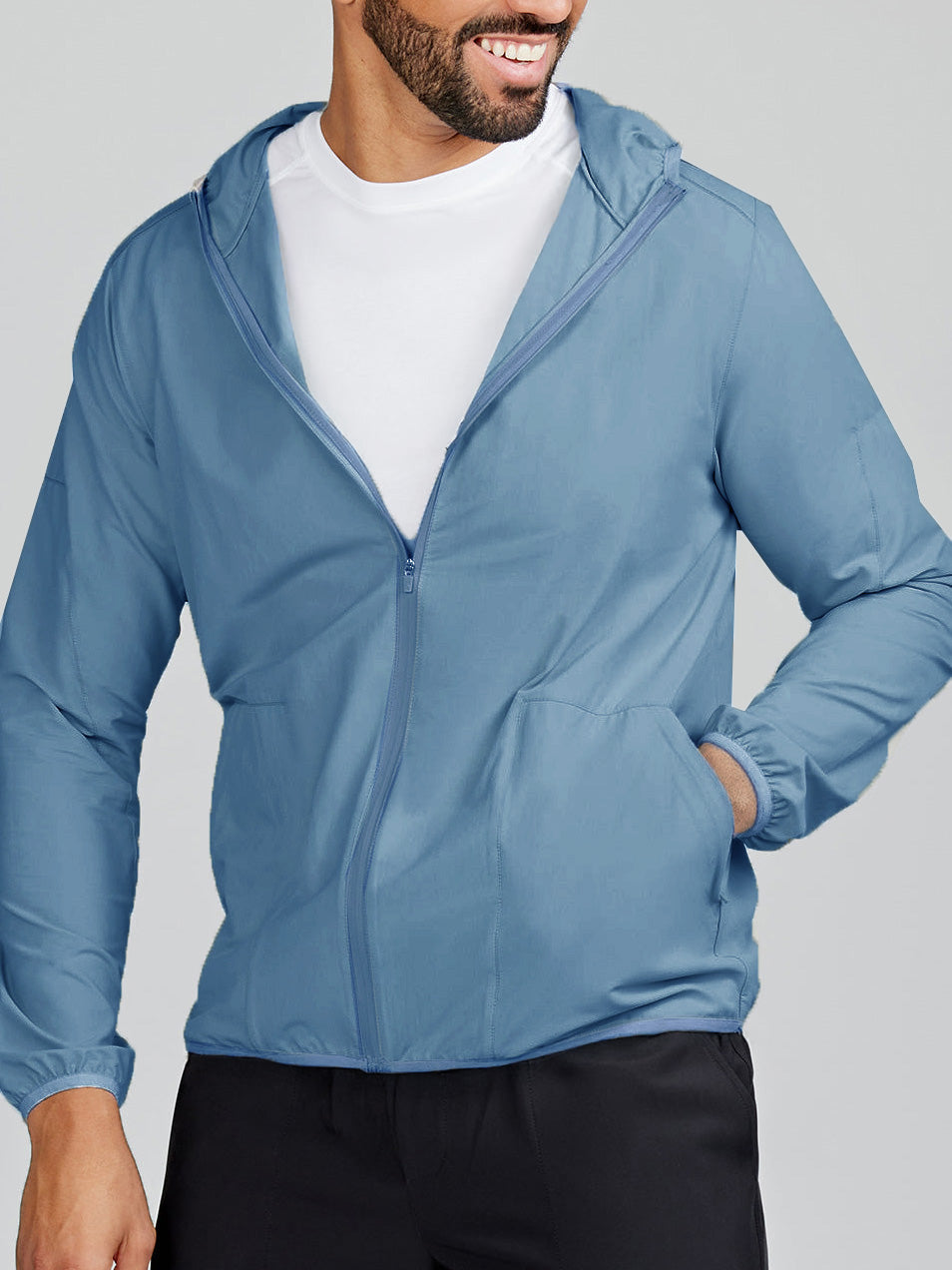 tasc Performance Swift Lightweight Hooded Windbreaker Jacket - Shale