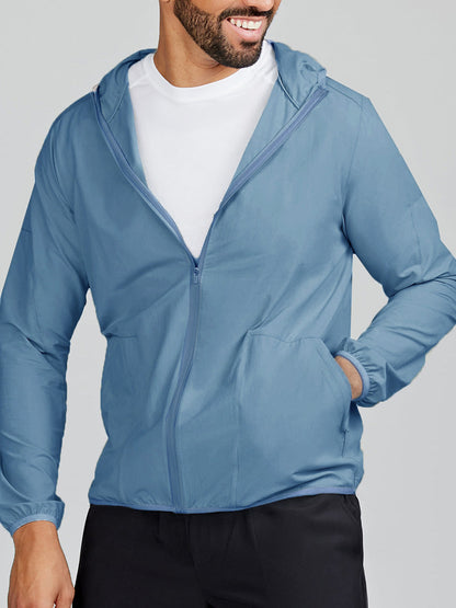 tasc Performance Swift Lightweight Hooded Windbreaker Jacket - Shale