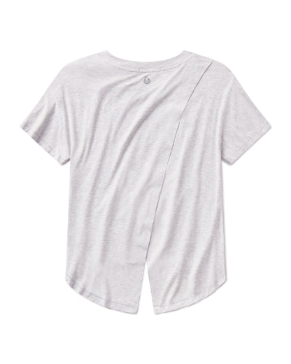 tasc Performance Uptown Luxe Cross Back T-Shirt - Light Heather Gray
