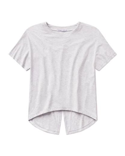 tasc Performance Uptown Luxe Cross Back T-Shirt - Light Heather Gray