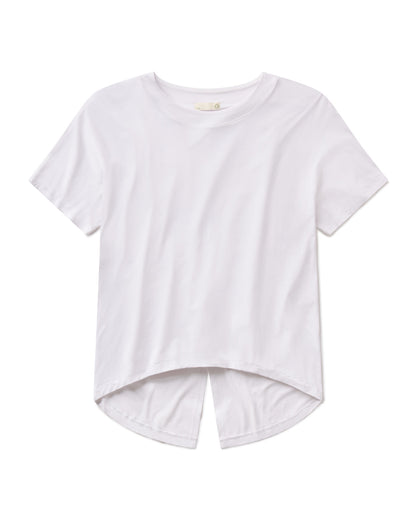 tasc Performance Uptown Luxe Cross Back T-Shirt - White