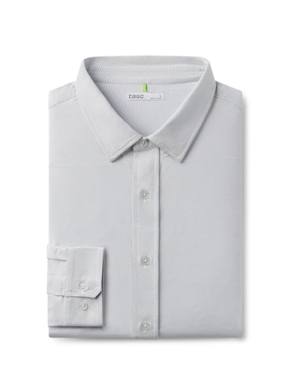 tasc Performance Wayfarer Classic Fit Knit Button Down - Marine Birdseye