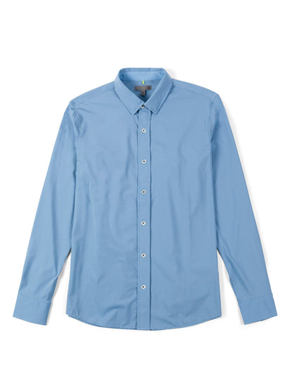 tasc Performance Wayfarer Tailored Fit Knit Button Down - Polar Dash Oxford